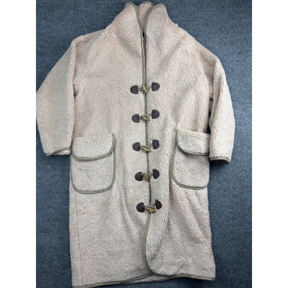 Sundance Coat Women's XL Beige Sherpa Fleece Long Toggle‎ Closure Pockets